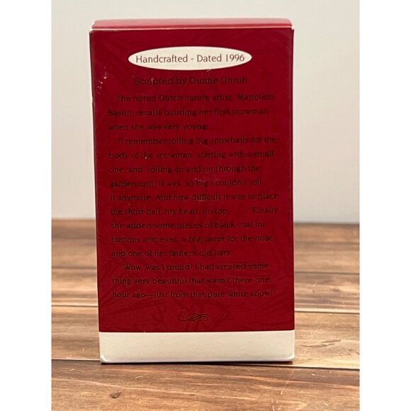 1996 HALLMARK KEEPSAKE ORNAMENT QX6214 CHRISTMAS SNOWMAN BY MARJOLEIN BASTIN - Picture 3 of 10